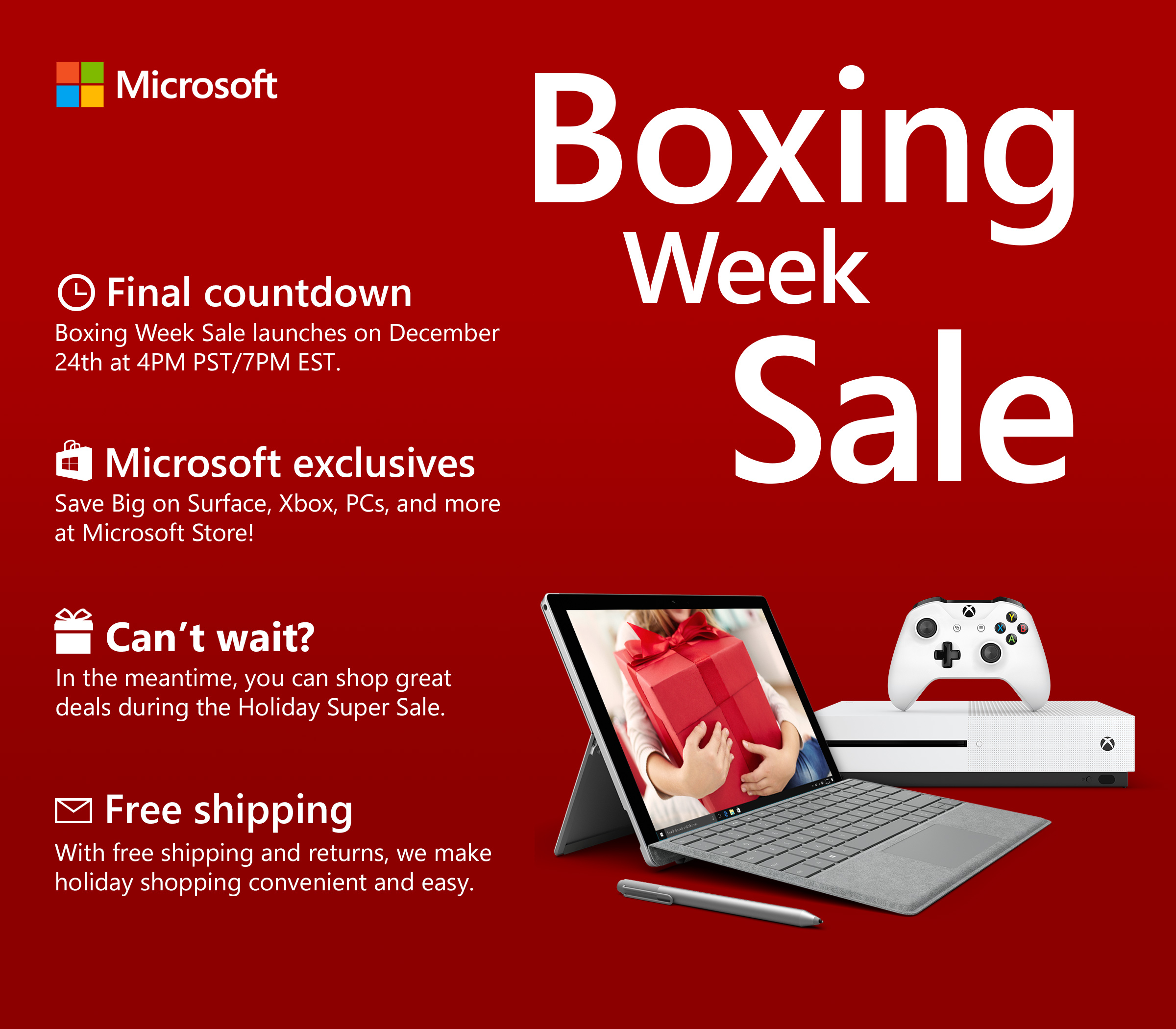 Boxing Week Deals Reveal with Microsoft Canada and Rakuten.ca